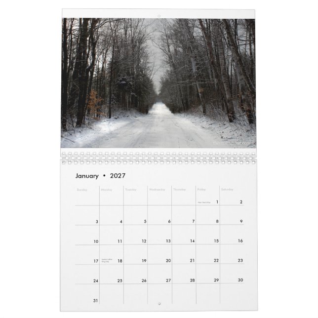 Die ändernden Jahreszeiten von Michigans oberer Kalender (Jan 2027)