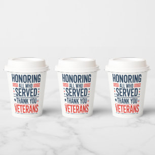 Die Anerkennung aller, die euch gedient haben Vete Pappbecher