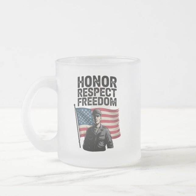 Die Anerkennung des Veteran Day Patriotic Design Mattglastasse (Links)