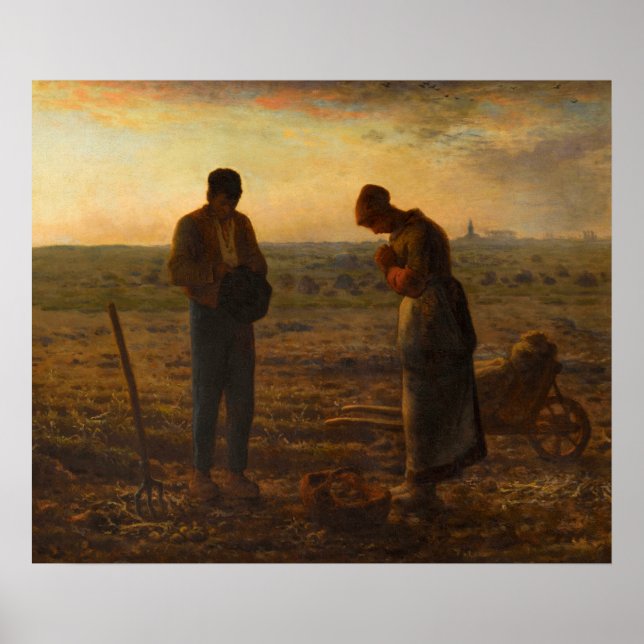Die Angelus von Jean-Francois Millet Poster (Vorne)