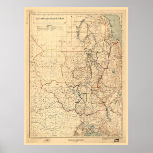 Die anglo-ägyptische "Sudan Map" (1914) Poster