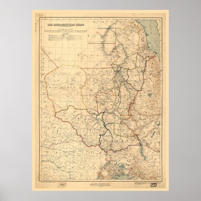Die anglo-ägyptische "Sudan Map" (1914) Poster (Vorne)