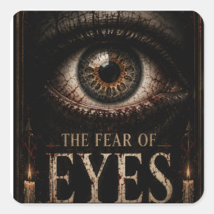 Die Angst vor Augen Gothic Halloween Quadratischer Aufkleber