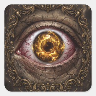 Die Angst vor Augen Gothic Horror Auge Dunkles Hal Quadratischer Aufkleber