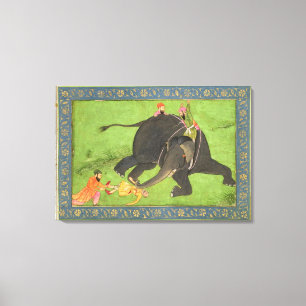 Die Anhänger retten einen gefallenen Mann aus eine Leinwanddruck