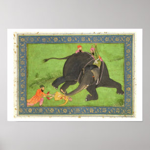 Die Anhänger retten einen gefallenen Mann aus eine Poster