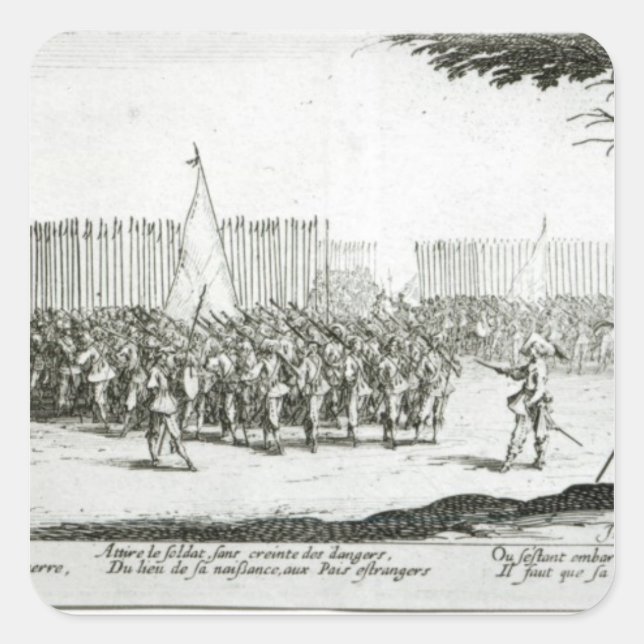 Die Anhebung einer Armee Quadratischer Aufkleber (Vorderseite)