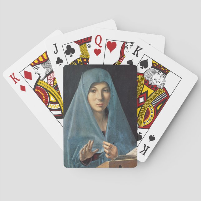 Die Ankündigung, 1474-75 (Öl auf Platte) Spielkarten (Rückseite)