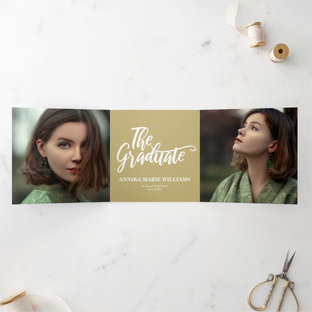 Die Ankündigung des "Graduate Multi Foto Tri-Fold" (Innenseite)