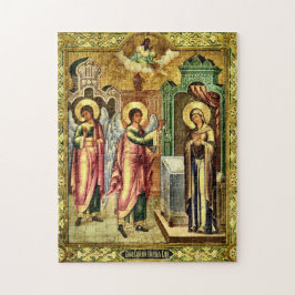 Die Ankündigung mit dem Verzierten Gold Frame Icon Puzzle