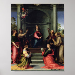 Die Ankündigung mit Heiligen, 1515 Poster
