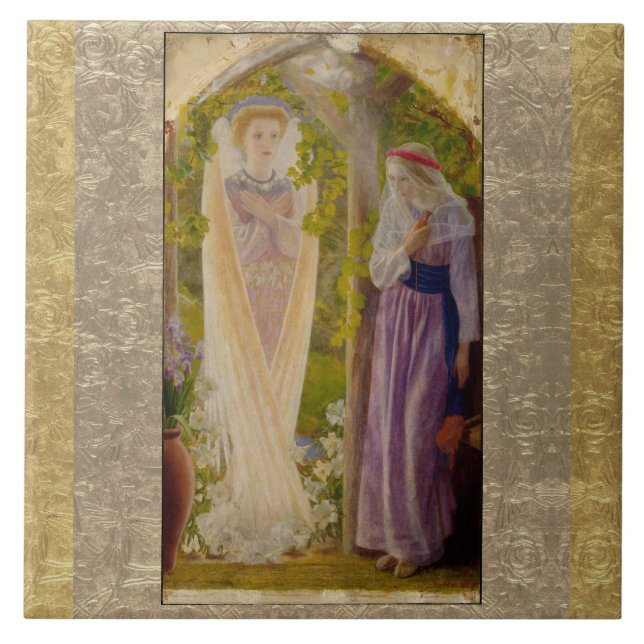 Die Ankündigung von Arthur Hughes Fliese (Vorderseite)