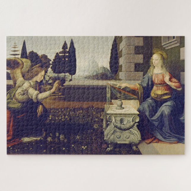 Die Ankündigung von Leonardo da Vinci c. 1472-1475 Puzzle (Horizontal)