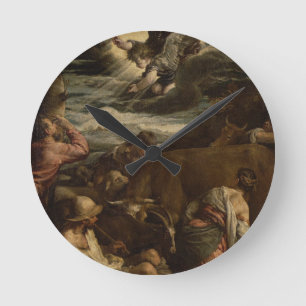 Die Ankündigung zu den Schäfern, c.1557-8 Runde Wanduhr