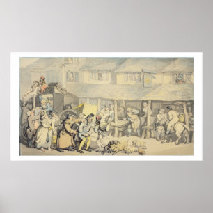 Die Ankunft der Bühne Coach am Sun Inn, Bod Poster