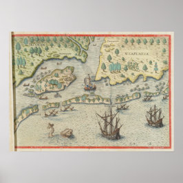 Die Ankunft der Engländer in Virginia Poster