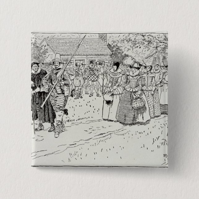 Die Ankunft der jungen Frauen bei Jamestown Button (Vorderseite)