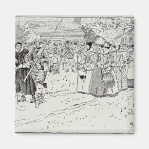 Die Ankunft der jungen Frauen bei Jamestown Magnet