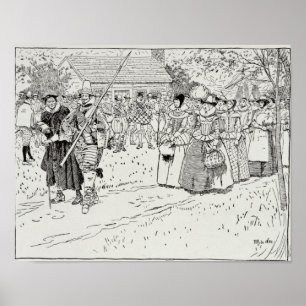 Die Ankunft der jungen Frauen bei Jamestown Poster