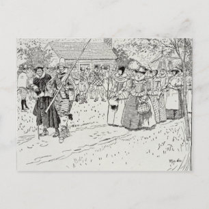 Die Ankunft der jungen Frauen in Jamestown Postkarte