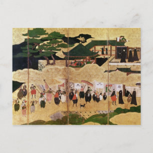 Die Ankunft der Portugiesen in Japan 3 Postkarte