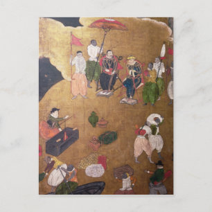 Die Ankunft der Portugiesen in Japan Postkarte