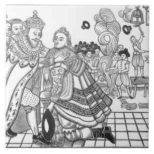 Die Ankunft der Seine Majestät Charles (1600-49) Fliese