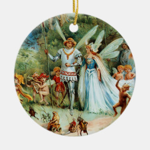 Die Ankunft des Königs und der Königin der Fairies Keramik Ornament