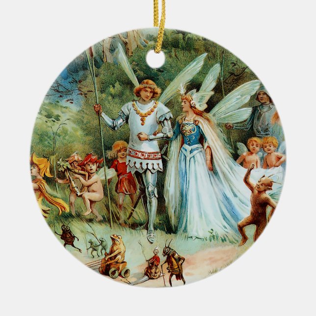 Die Ankunft des Königs und der Königin der Fairies Keramik Ornament (Vorne)