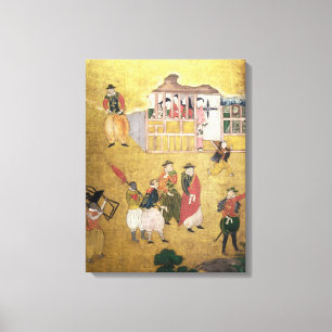 Die Ankunft des Portugiesen in Japan Leinwanddruck