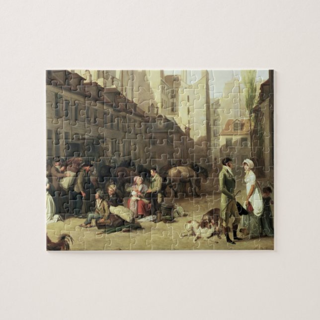 Die Ankunft eines Bühne-Zuges am Terminus, deta Puzzle (Horizontal)