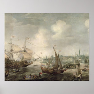 Die Ankunft von Fredrick V bei Vlissingen im Jahre Poster