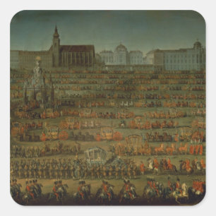 Die Ankunft von Isabella von Parma Quadratischer Aufkleber