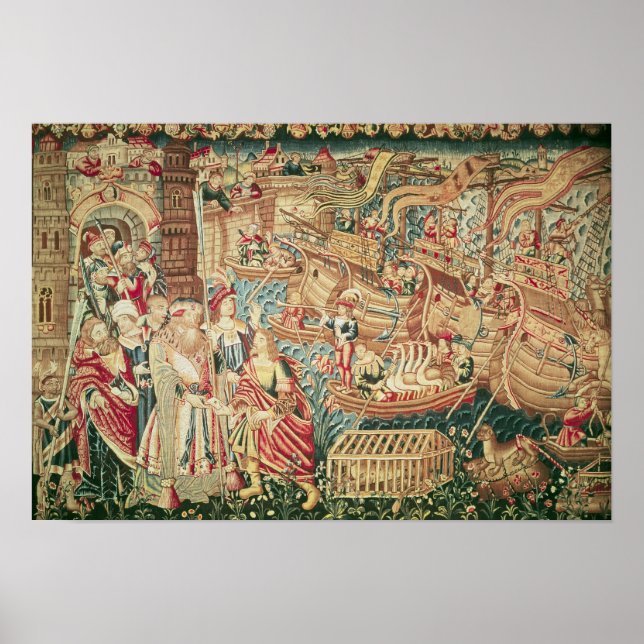 Die Ankunft von Vasco da Gama in Kalkutta Poster (Vorne)