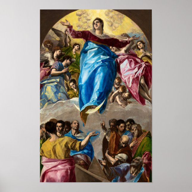 Die Annahme der Jungfrau durch El Greco Poster (Vorne)