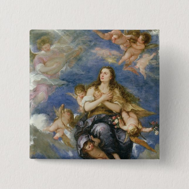 Die Annahme von Maria Magdalena (Öl auf Leinwand) Button (Vorderseite)
