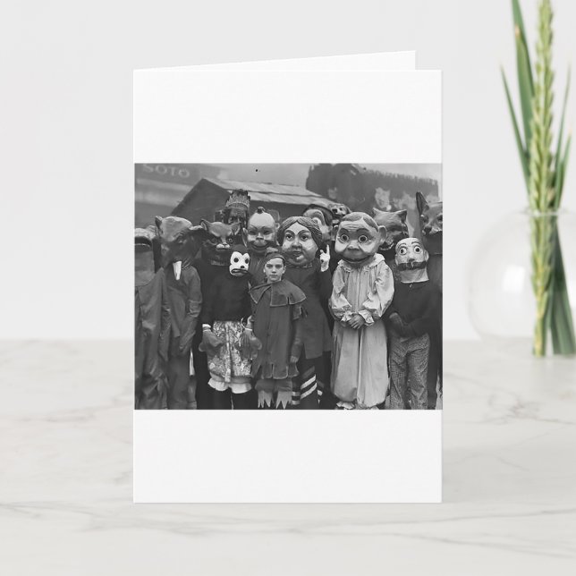 Die Ansammlung auf Halloween Karte (Vorderseite)