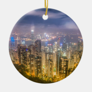 Die Ansicht von Hong Kong von der Spitze Keramik Ornament