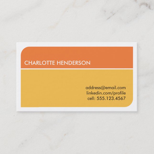 Die Anstellung der sonnigen Orangenschlampe Telefonnummerkarte (Vorderseite)