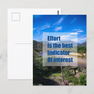 Die Anstrengungen sind der beste Indikator für das Postkarte