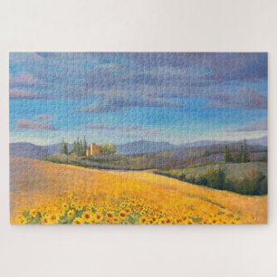 Die Anstrichung von Sonnenblumenfeldern Puzzle