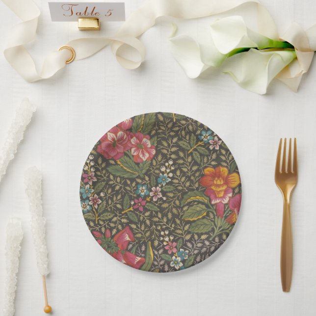 Die antike französische Toile de Jouy-Zweigstelle  Pappteller (Hochzeit)