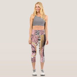 Die antisoziale Schmetterlingskatze mit hoher Wais Capri Leggings