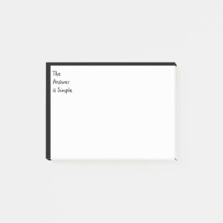Die Antwort lautet: Einfache Inspirationsnachricht Post-it Klebezettel