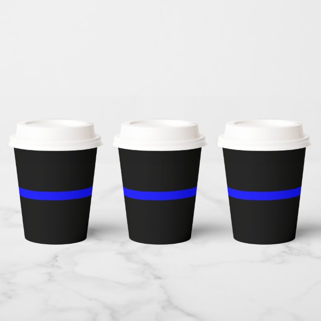 Die Anweisung symbolische Thin Blue Line Pappbecher (Multi)