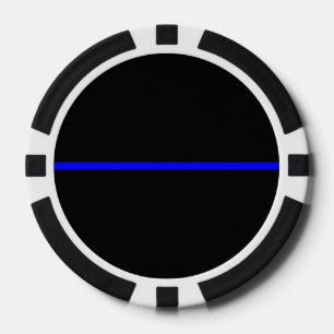 Die Anweisung symbolische Thin Blue Line Pokerchips