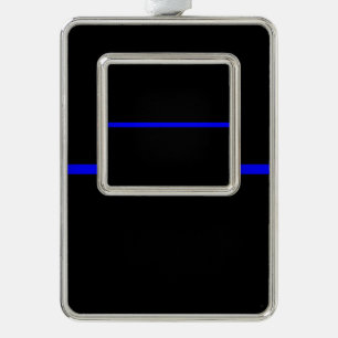 Die Anweisung symbolische Thin Blue Line Rahmen-Ornament Silber