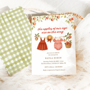 Die Äpfel unserer Eye Twin Girls Fall Baby Dusche Einladung