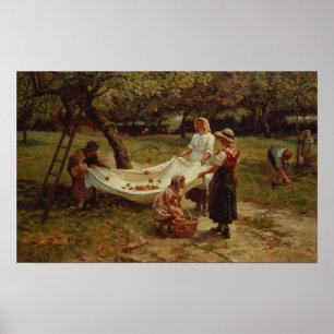 Die Apfelsammler, 1880 Poster