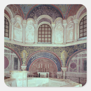 Die Apsis mit dem Taufe-Schriftart Quadratischer Aufkleber